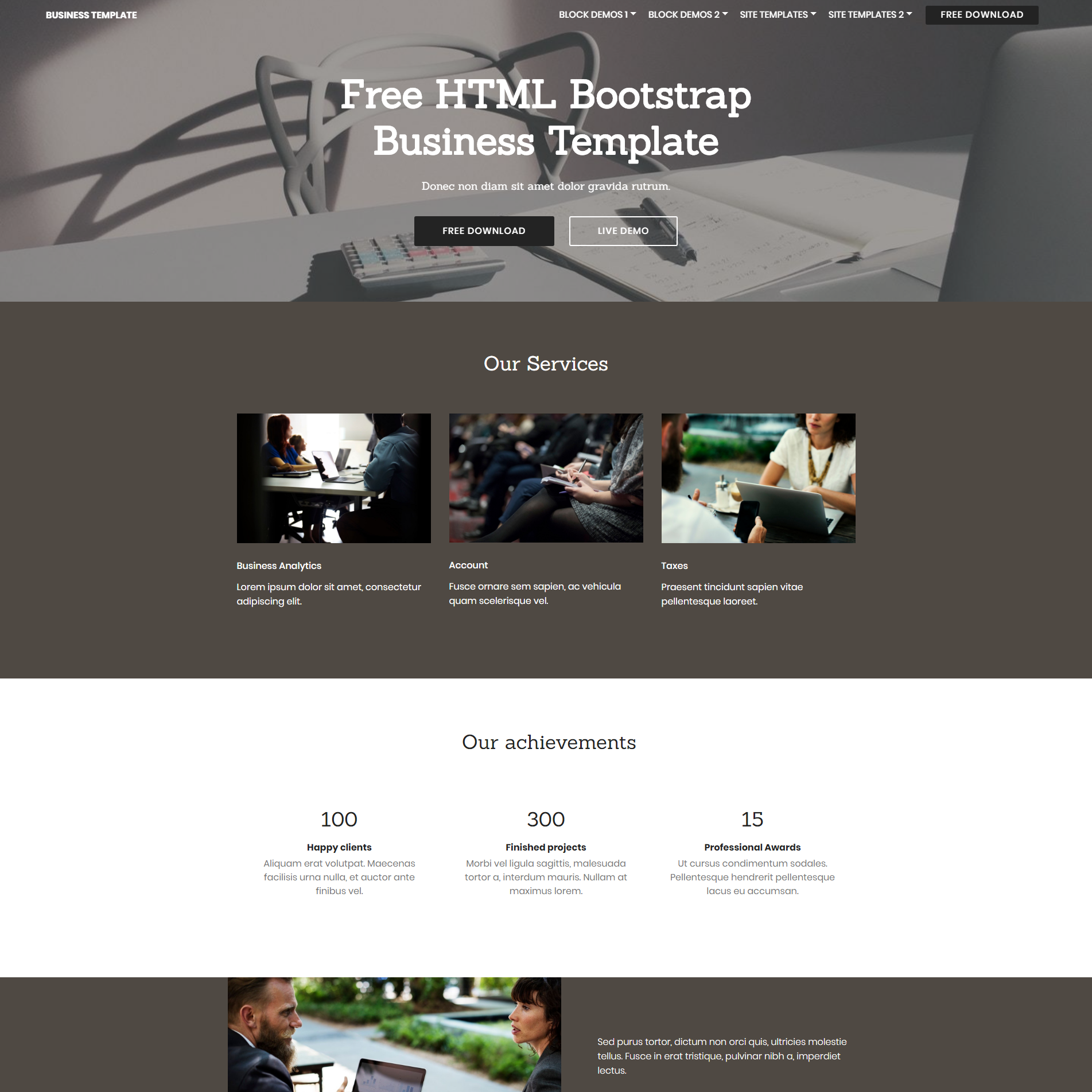 HTML5 Bootstrap Busines Themes