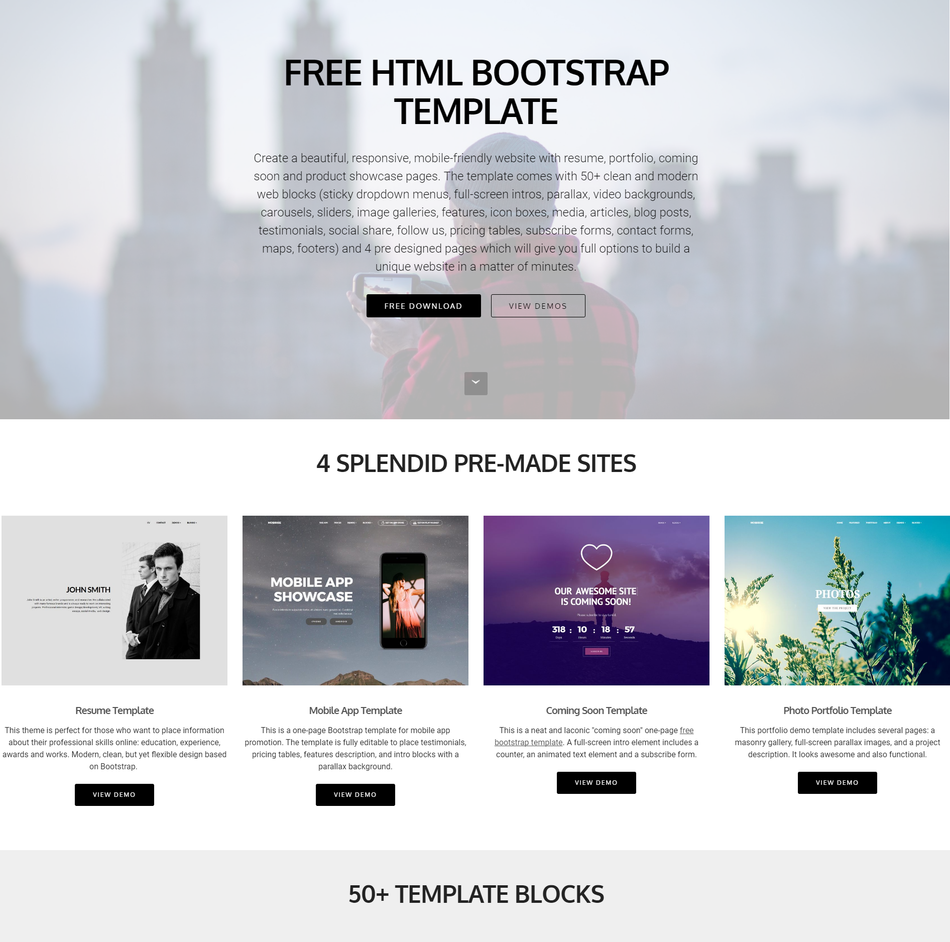 Free Bootstrap 4 Blocks Templates