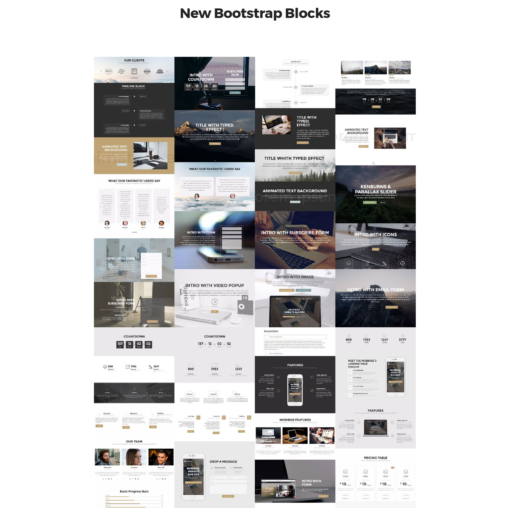 Free Bootstrap 4 mobile-friendly blocks Themes