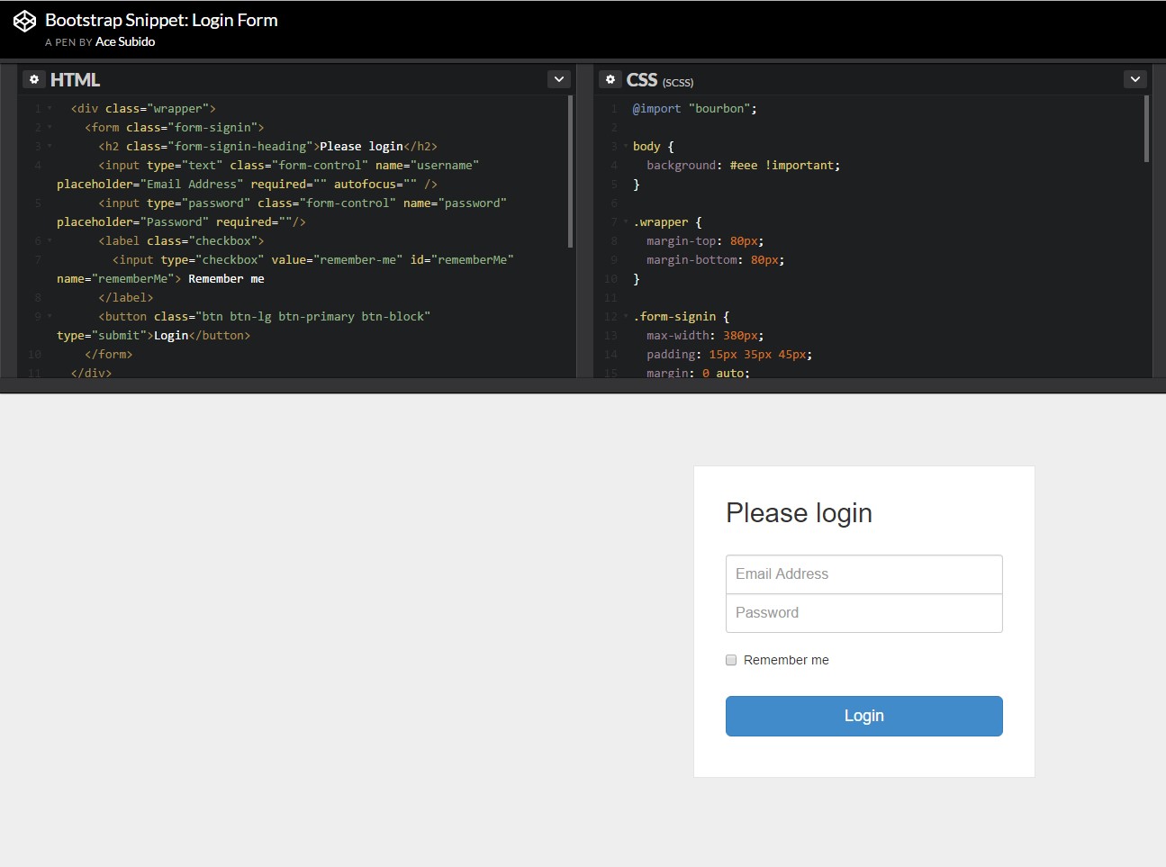  Other  representation of Bootstrap Login Form