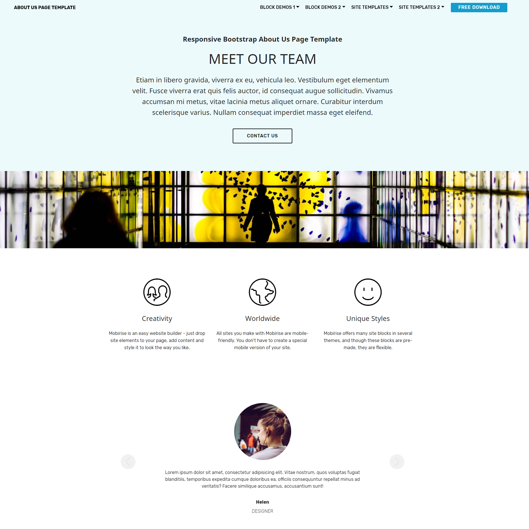 CSS3 Bootstrap  About Us  Templates