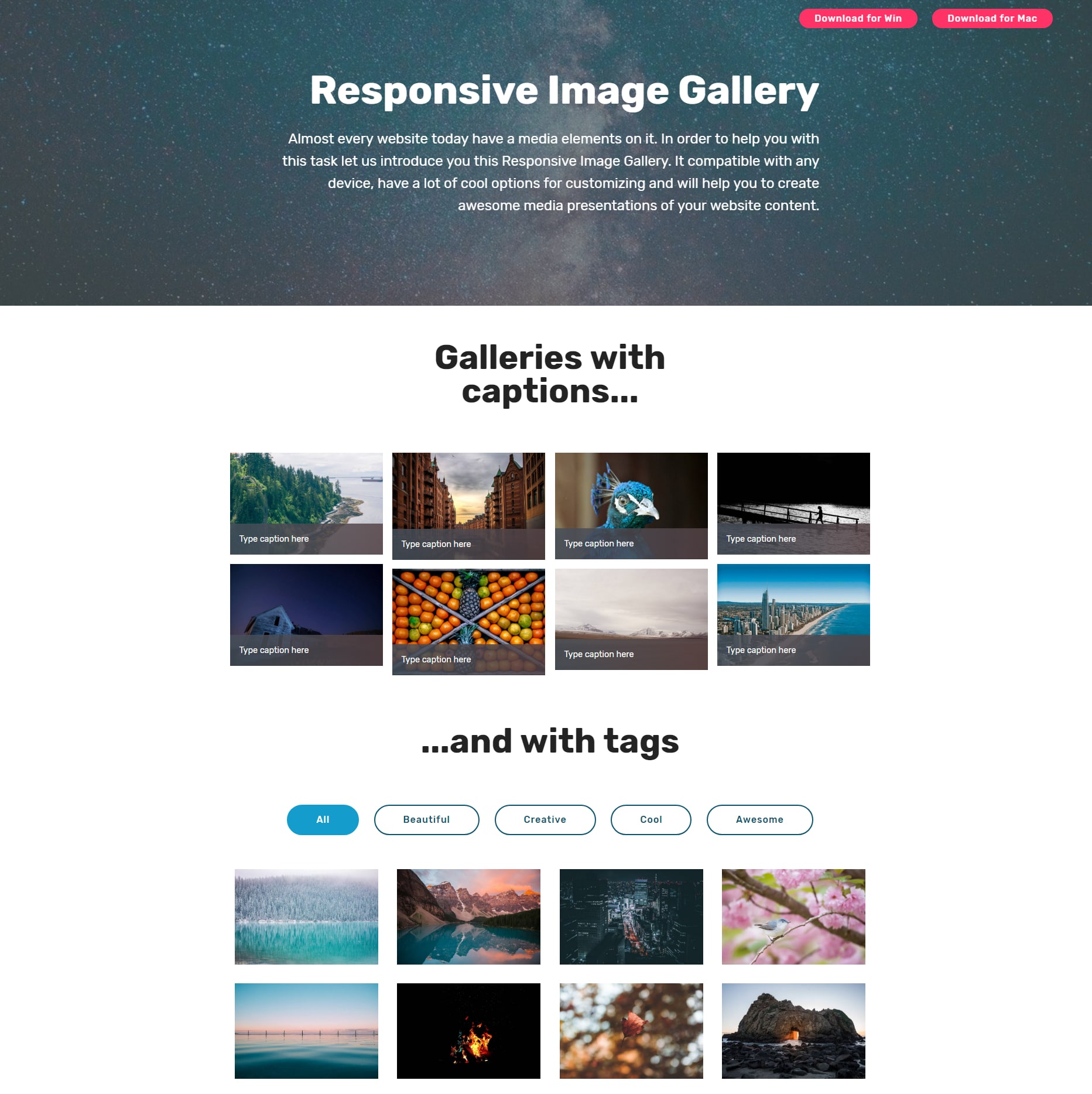 HTML Bootstrap Picture Gallery