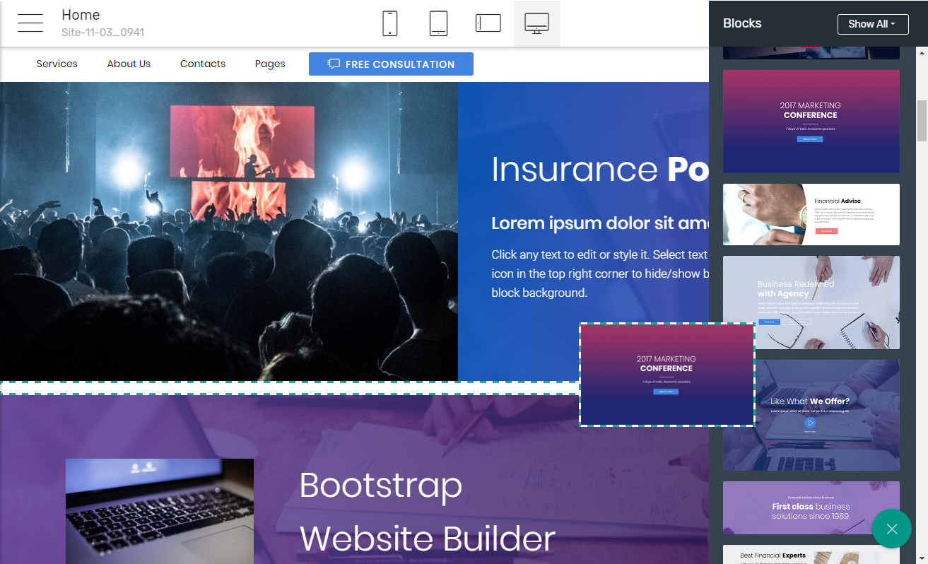 Bootstrap Website Software
